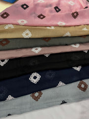 Floral Embroidered Lawn Hijab