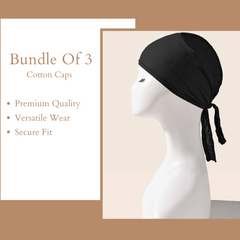 Cotton Cap - Pack Of  3